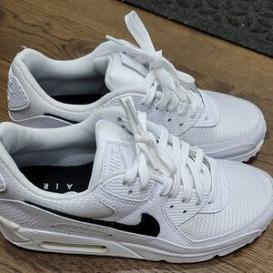 Nike Air Max White Sneakers with Black Swoosh